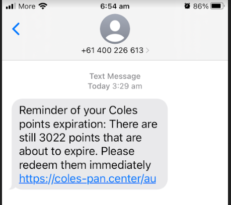 Don't click links in spam messages